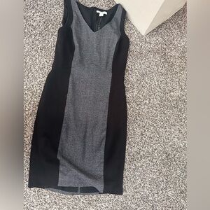 White House Black Market Grey Black Dress NWT 8